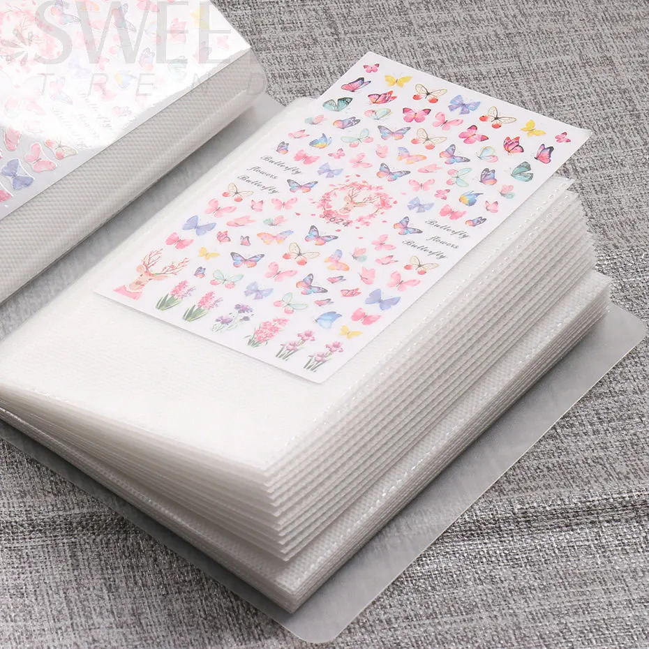 100 slot nail art sticker storage book empty po album sticker collection organizer displays notebook handle tool BETZB06 240625