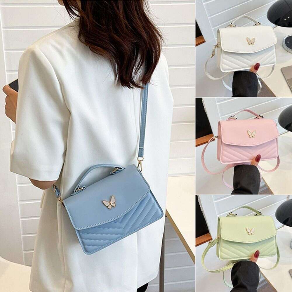 Women Stylish Butterfly Embroidery Sling Fashion PU Leather Shoulder Bag Portable Large Capacity Handbag F6.26#20 ddmymoon