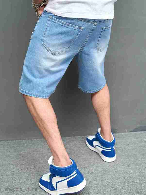 Men's Shorts Summer Male 5-point Casual Broken Trendy Pants Scratched Beggar Shorts Self portrait