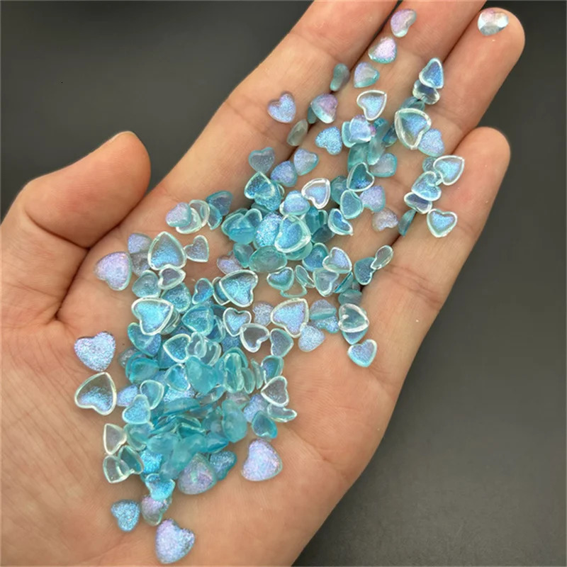 50 Kawaii accessories resin nail art charm cartoon heart-shaped nail decoration mixed size handmade Rhinestone jewelry DIY 240625
