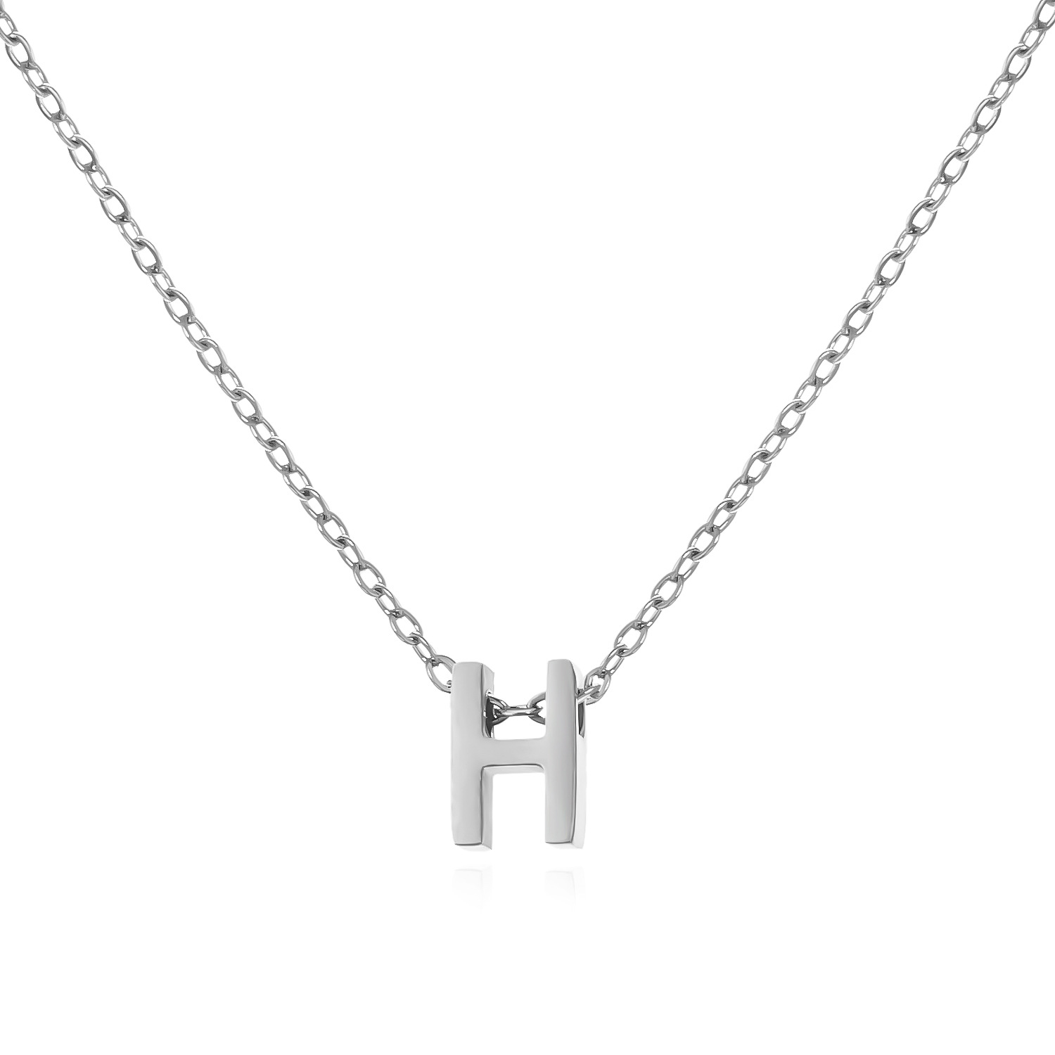 Luxury Designer Stainless Steel 26 Capital Letters Necklace for Women Initial Pendant High Quality Elegant Alphabet Jewelry Dainty Gift Wholesale Pric