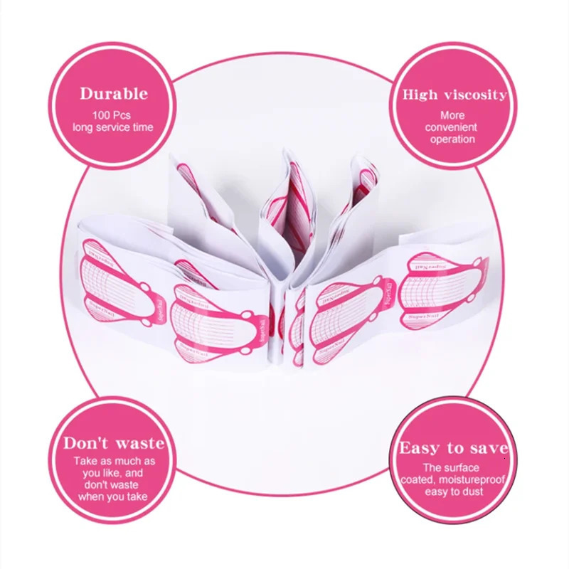 French Nail Form Tips Acrylic UV Gel Extension Curl Form Nail Gel Sticker Art Guide Mold Manicure Stencil Acrylic Tools 240625