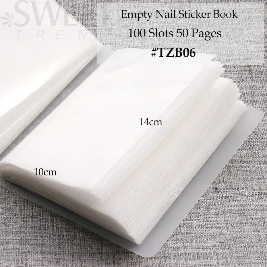100 slot nail art sticker storage book empty po album sticker collection organizer displays notebook handle tool BETZB06 240625