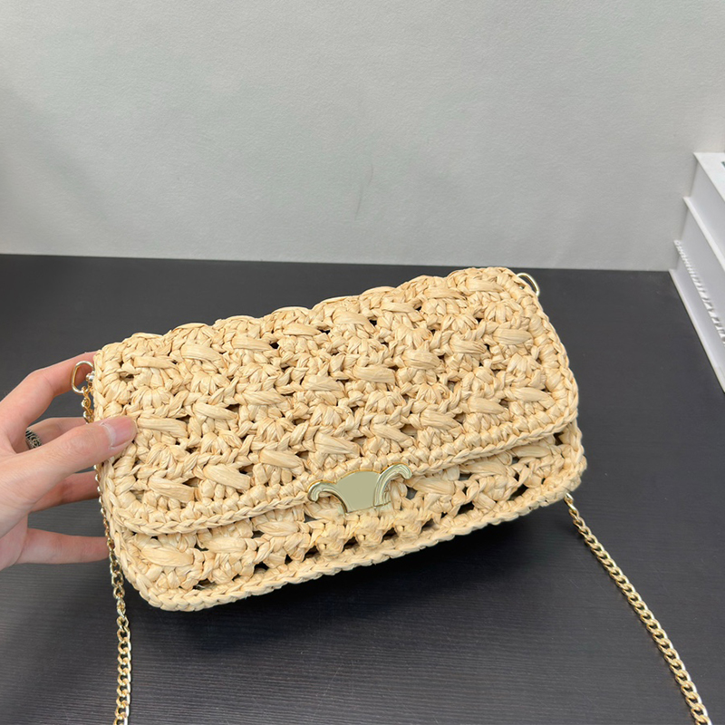 Woman Straw Designer Bag Luxury Chain Bags Crossbody Crochet Fashions Beach Bags Purse tom_bag