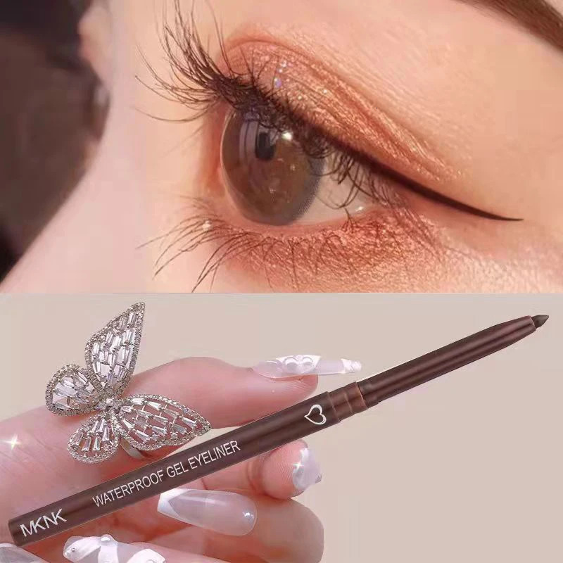 5 Colors Smooth Gel Eyeliner Waterproof Long-lasting Non-Smudging Eyeliner Eyebrow Pencil Silkworm Pen Black Brown Eyeliner Pen 240626