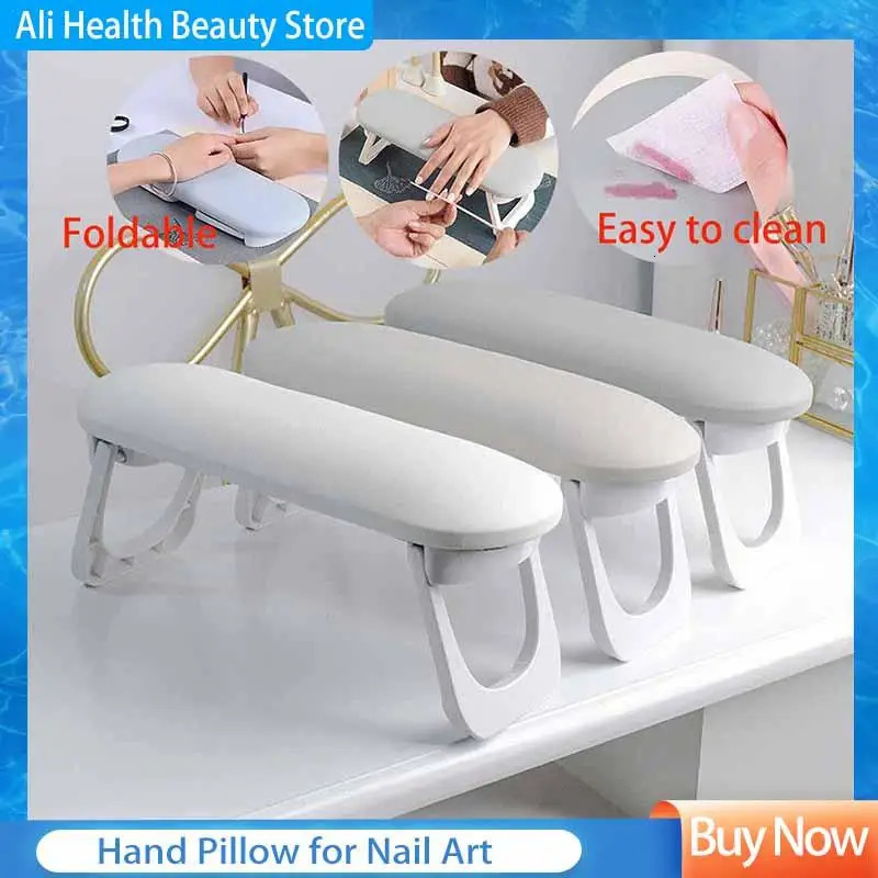 Folding Nail Hand Manicure Rest Arm Stand Pillow Cushion Holder Table Desk Armrest Sponge Support Mat Polish Tool Practice Salon 240625