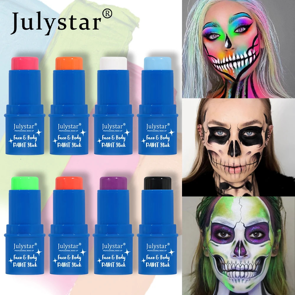 Julistar Halloween body painting cream water-soluble fluorescent stage Painted stick 240626