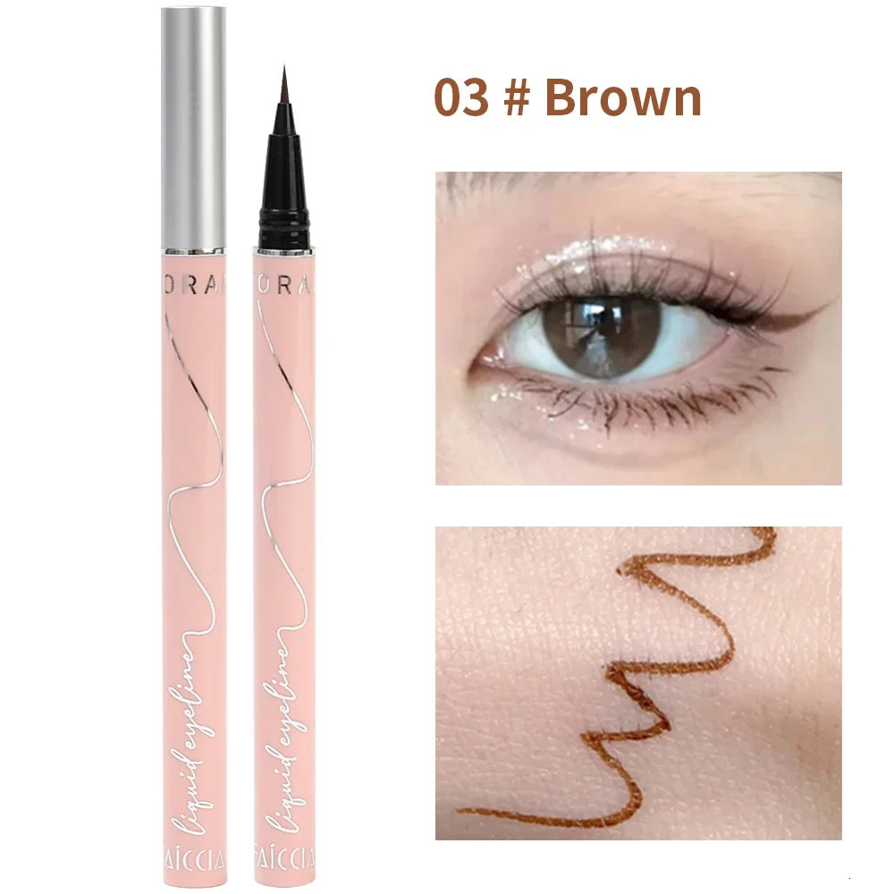 Ultra-thin Waterproof Liquid Eyeliner Korean Makeup for Women Quick Dry Smooth Eye Liner Long Last Lower Eyelash Pen Cosmetics 240625