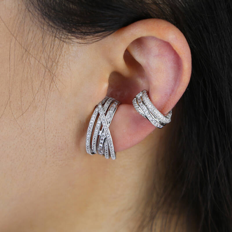 Luxury Sparking Bling 5A CZ Paved Colorful Cubic Zirconia Circle Lines Stud Earring 2024 Geometric Fashion Women Girl Jewelry
