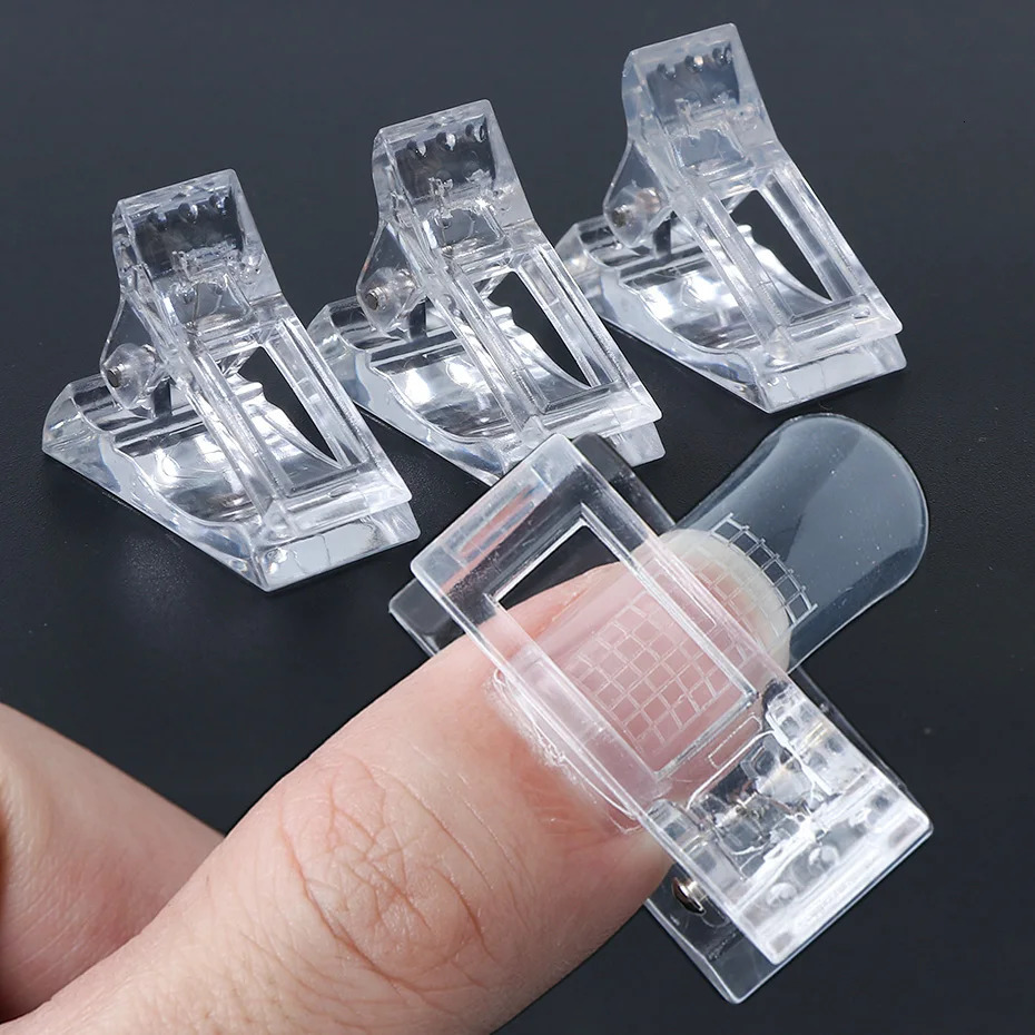 510pcs Crystal Nail Art Extension Clip Quick Building Gel Mold False Tips Clip Acrylic UV Full Cover Builder Form Manicure Tool 240625