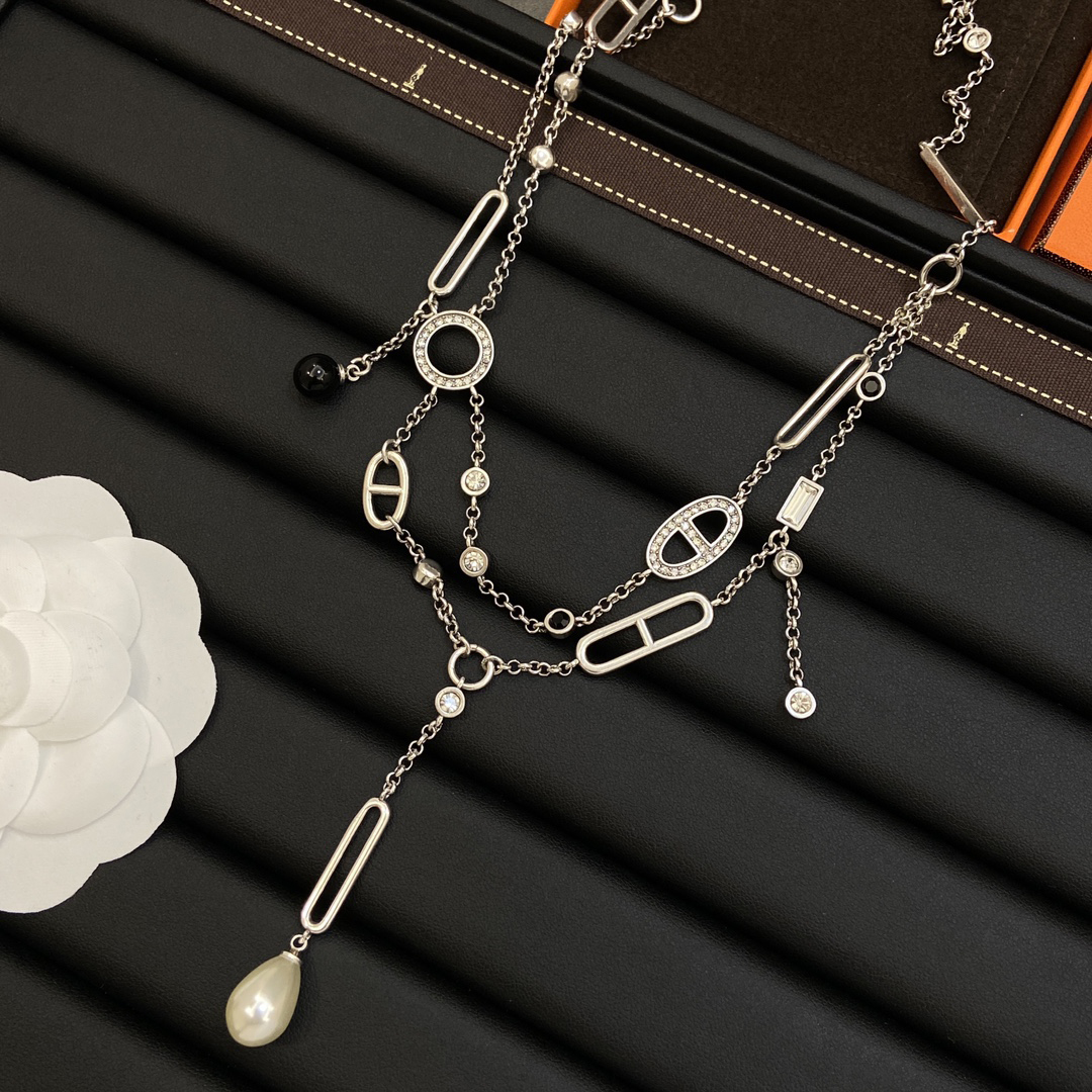 Pendant Necklaces Designer Necklaces for women Fashion Double Layers Necklace Trendy Personality Wedding Engagement PartyBrand Jewelry Nice Gift for Sister