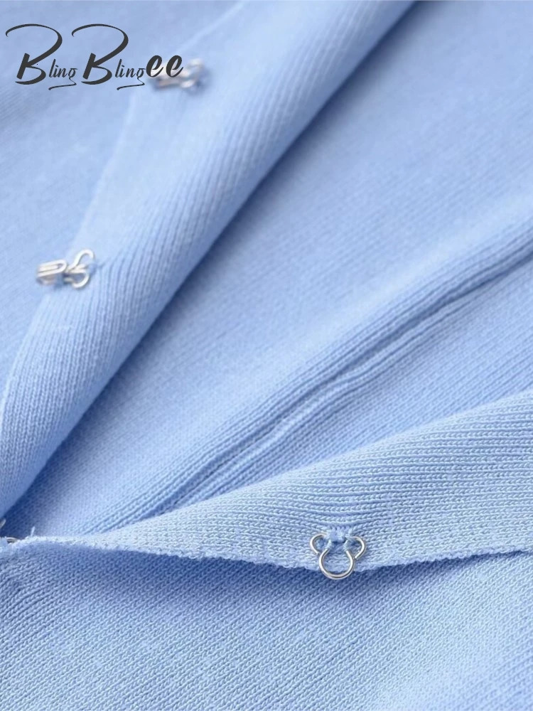 BlingBlingee Autumn Thin Knitted Women Mini Skirt Suits Traf V Neck Hooks Closed Slim Short Jacket Female Crop Top Y2K Sets 240618