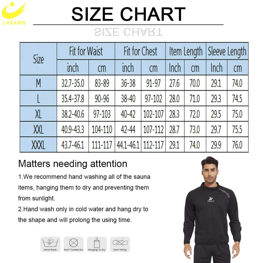 LAZAWG Sauna Top for Men Sweat Long Sleeves Weight Loss Shirt Thin Fat Burning Fitness Sportwear Slimming Suit Gym Body Shaper 240618