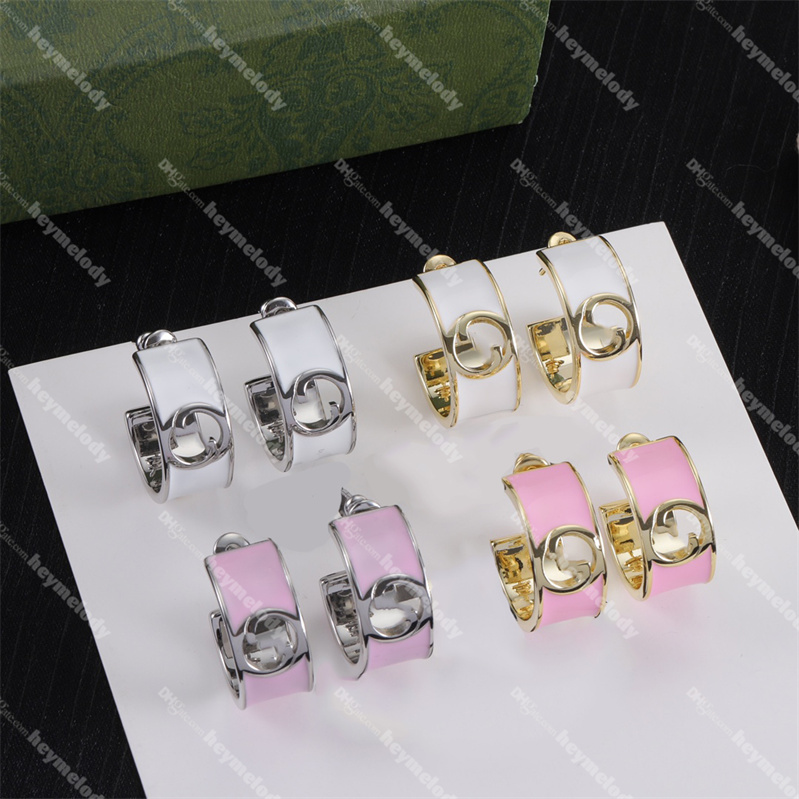 Gewchi Hoop Earrings Studs Golden Pendant Eardrops Women Studs Gold Dangler With Box Birthday Gift