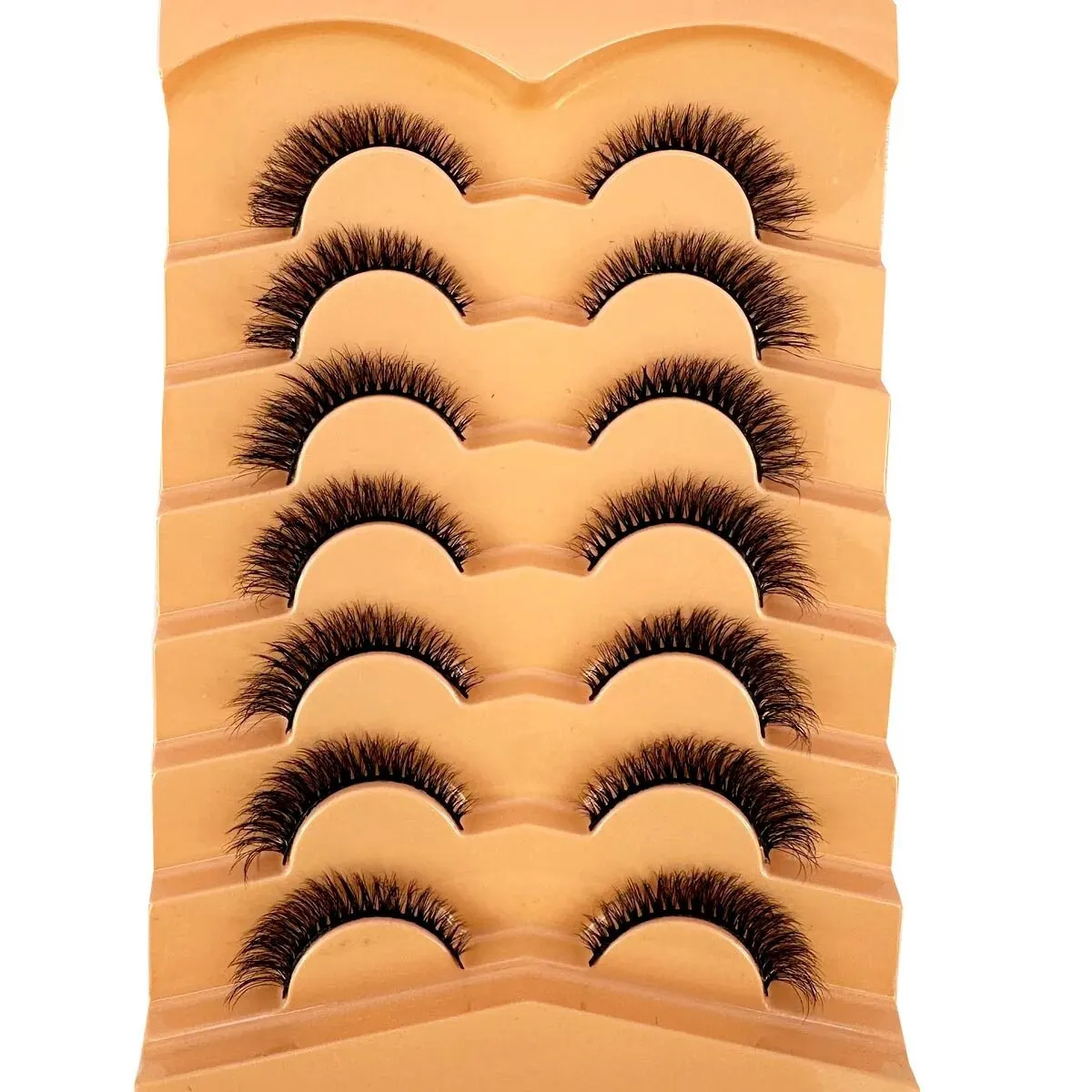 7 Pairs Lashes 3D Mink Fluffy Eyelashes Short Lasting Thick Wispy Natural Lashes Dramatic Volume Lashes Extension Thick Long 240625