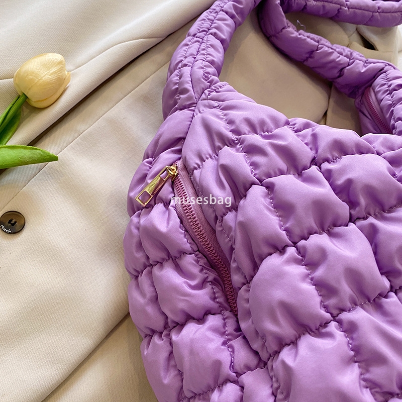 Cloud Folded Big Bag Korean Version Fashionable Large Capacity Bubble Tote Bag Casual One Shoulder Crossbody Dumpling Bun
