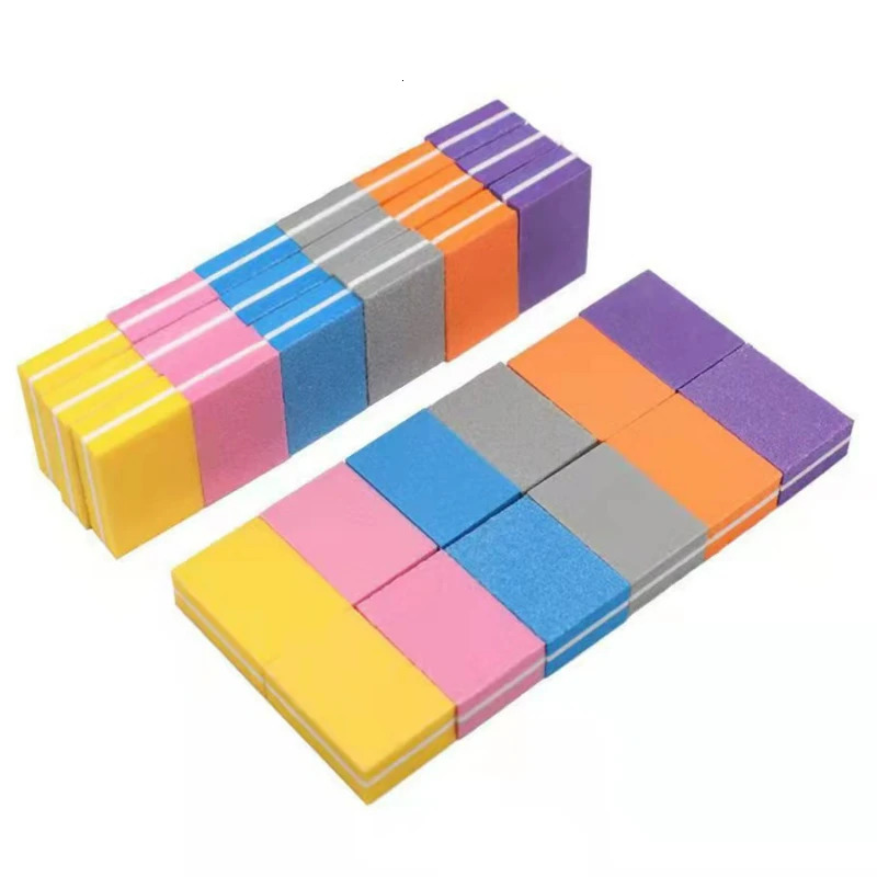 10203040Pcs Coloful Nail Sponge Nail File Buffer Block Buffing Sanding Professional Nail Tools Double sided Pedicure Manicure 240625