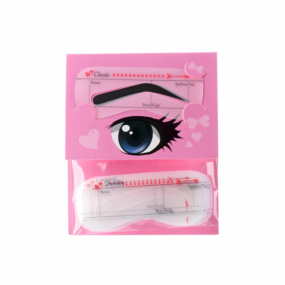 10PCS Women Fashion Eyebrow Stencil Reusable Grooming Shaper Template Eye Makeup Tools Stickers Eyebrow Tattoo Cosmetic 240626