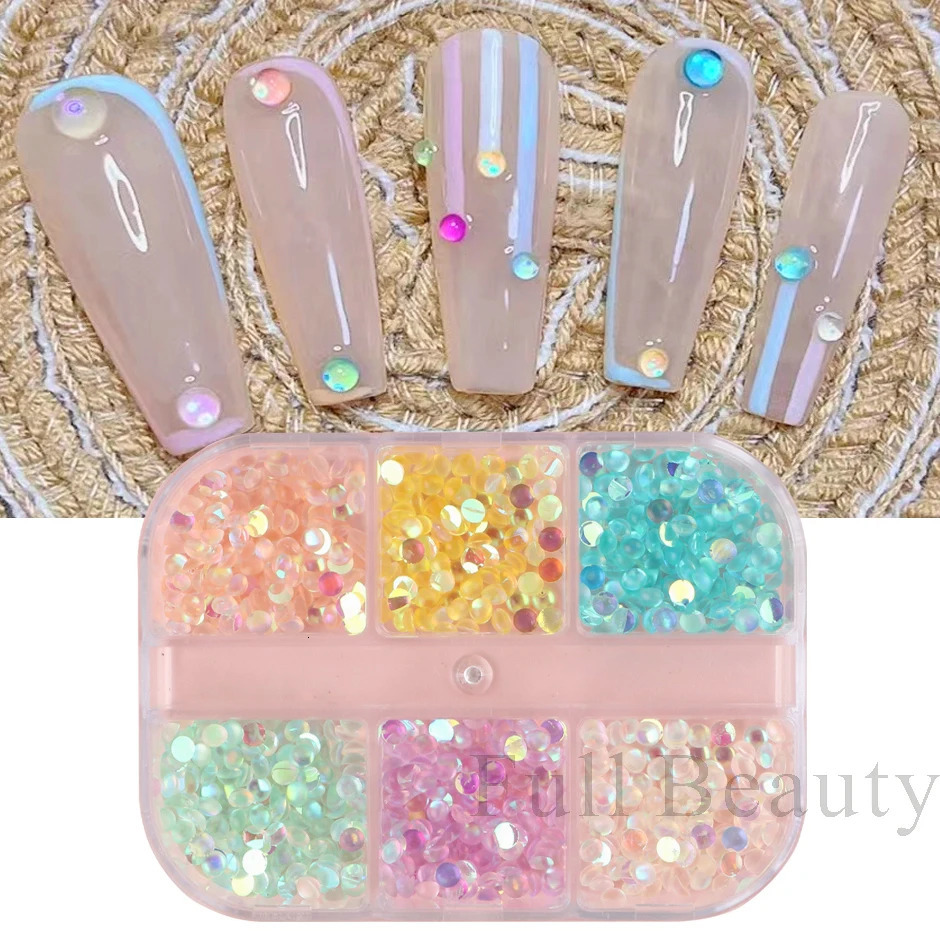 Acrylic Mermaid Ball Nail Art Decoration 3D Crystal Teardrop Colorful Jewelry Charm Kawaii Jewelry Accessories LY2052 240625