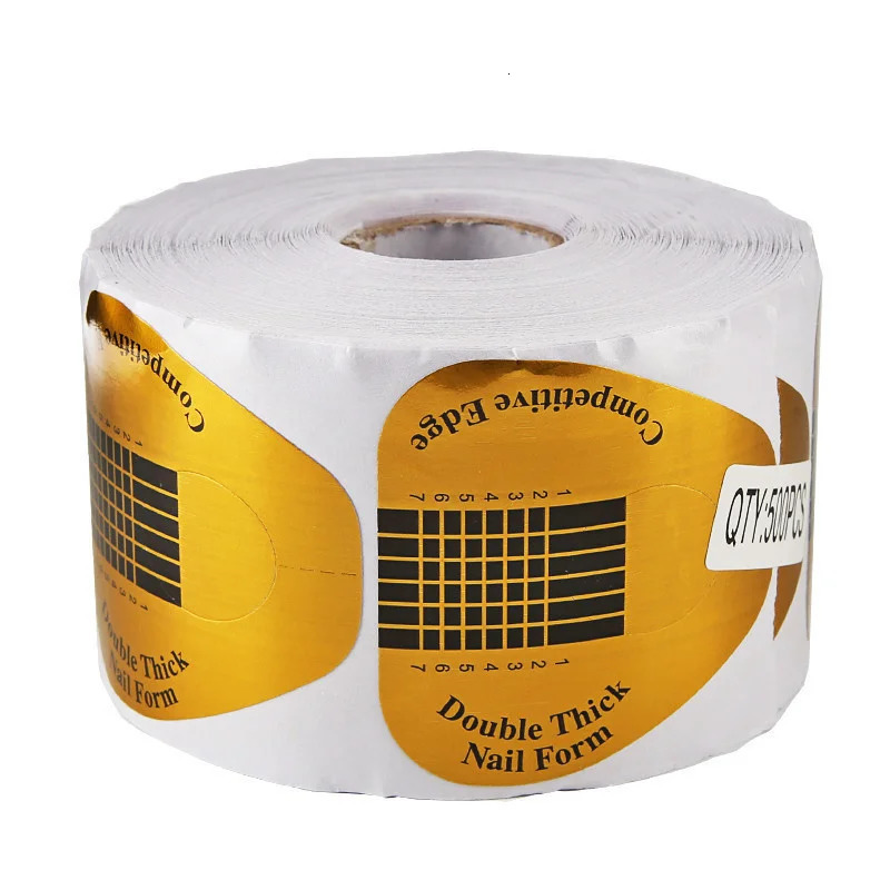 100Pcs French Nail Form Tips Acrylic UV Gel Extension Curl Form Nail Gel Sticker Art Guide Mold Acrylic Manicure Tool 240625