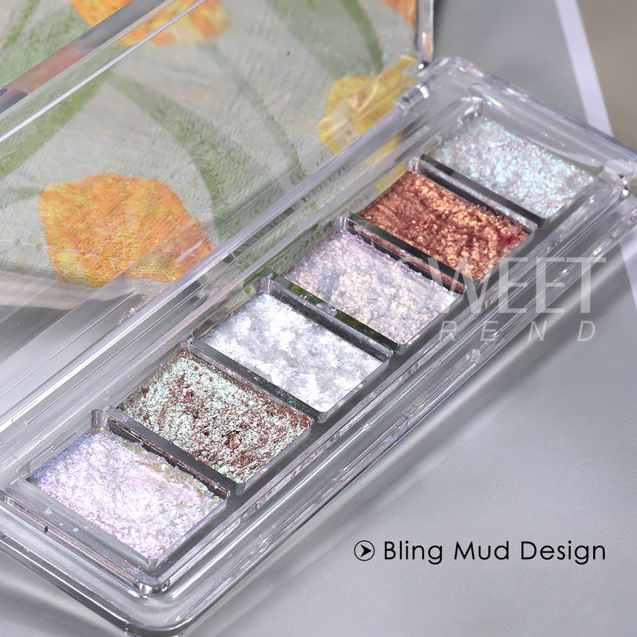 6 Colors Super Bright Bling Mud Solid Nails Pigment Fire Opal Crystal Chrome Glitter Powder Iridescent Rub Paste Manicure Decor 240625