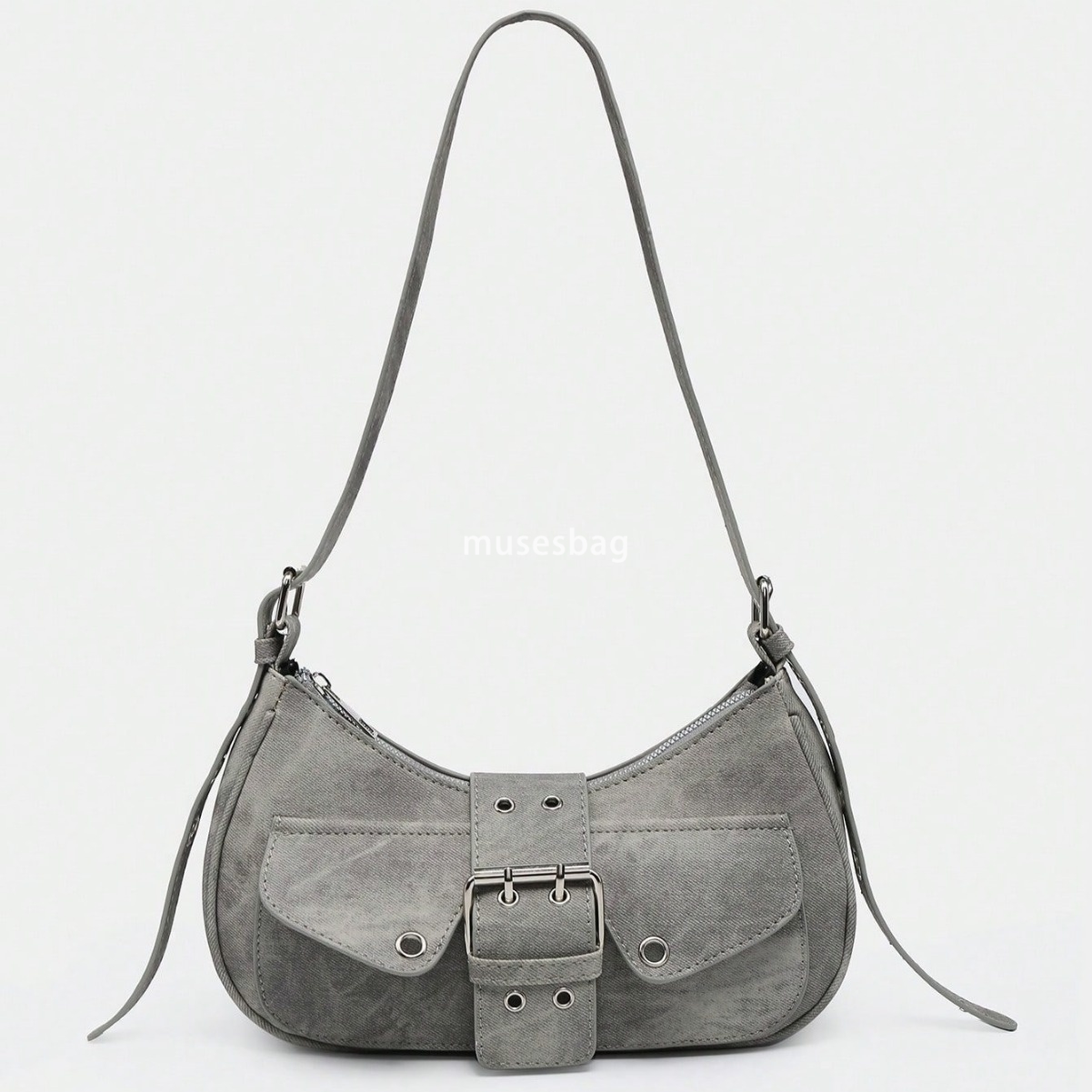 Women's retro motorcycle punk Maillard style multiple bag openings decorated with artificial oil wax explosive leather shoulder bag underarm bag
