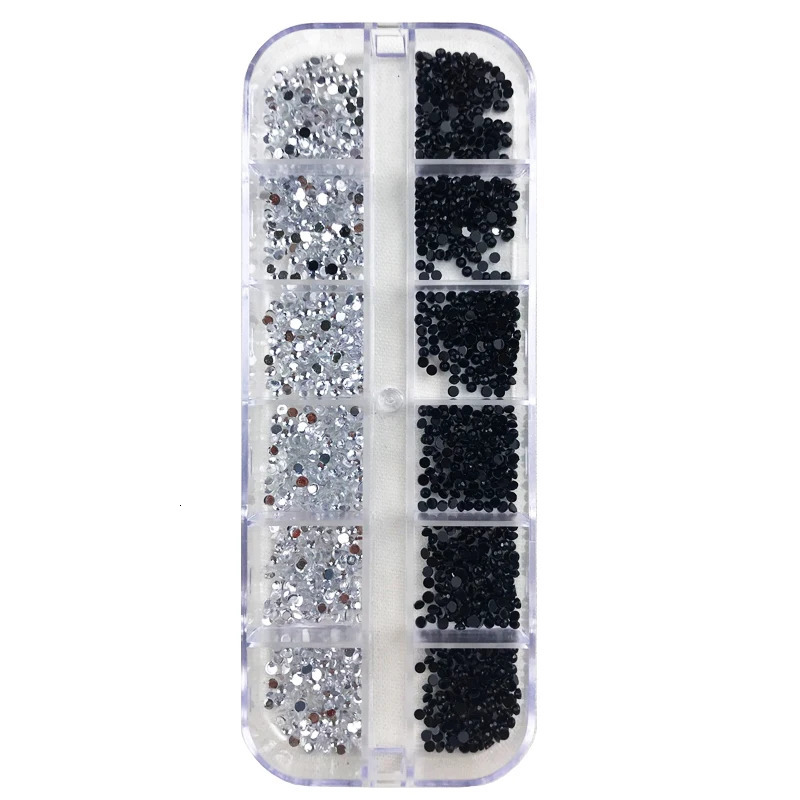 3000Pcs A box nail art flat back crystal rhinestone 1.5mm 2.0mm diamond tension control tip 3D decoration 240625