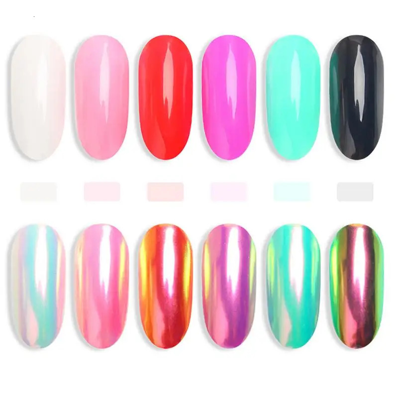 White Shell Mirror Powder Gradient Nail Glitter Pearl Pigment Magic Chrome Dust Manicure Neon Decoration DIY Nail Supplies 240625
