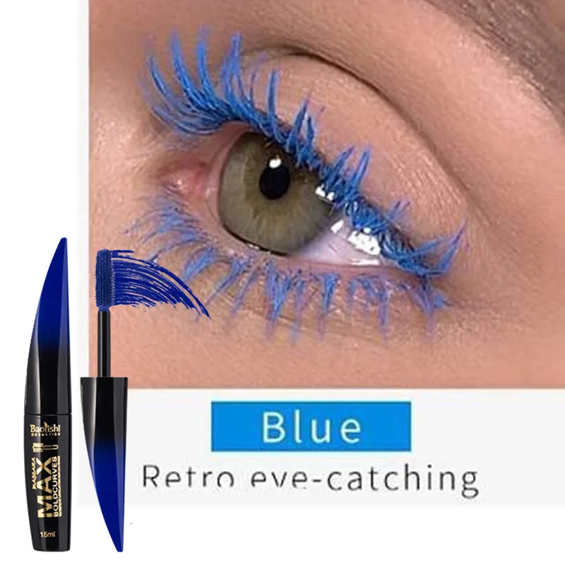 Colorful 5D Volume Mascara Lasting Styling Waterproof Quick Dry Blue Purple Curling Lengthen Long Eyelash Silk Extension Cream 240625