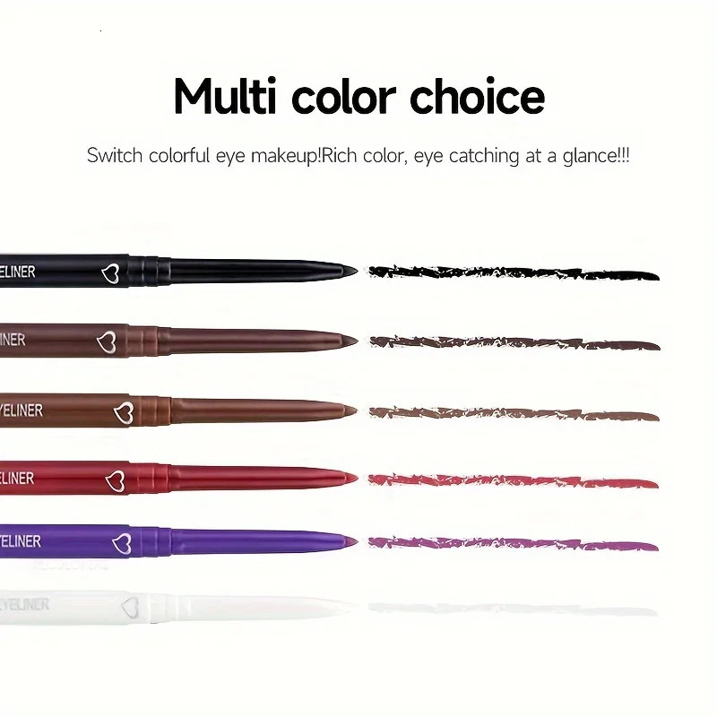 2 In 1 Eyeliner Lip Liner Gel Pencil Waterproof Long-lasting White Black Brown Easy Wear Eyeliner Makeup For Eyes 6 Colors Optio 240625