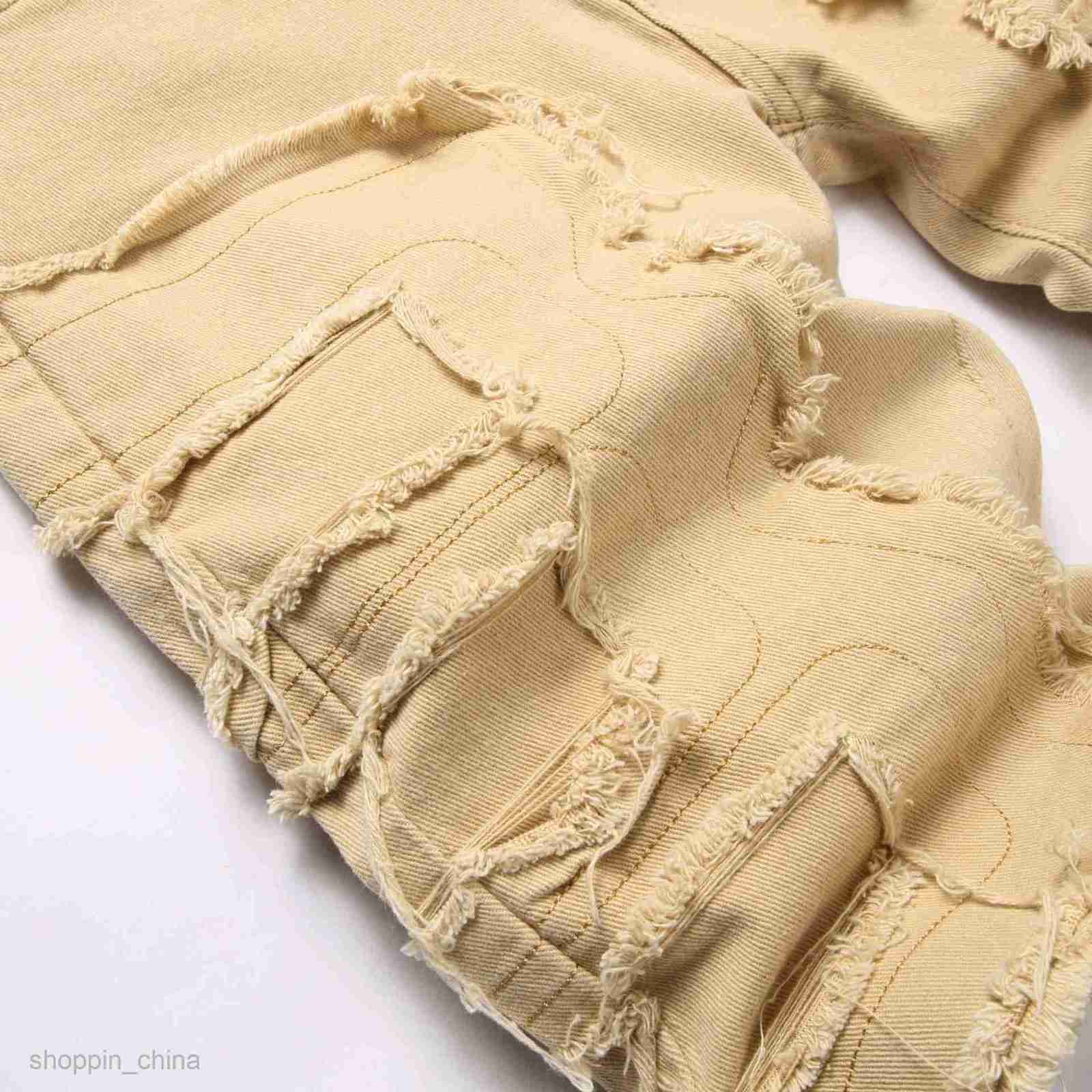 Men's Shorts New summer Male casual denim pants with torn holes trendy shorts with scraped and tattered beggar shorts