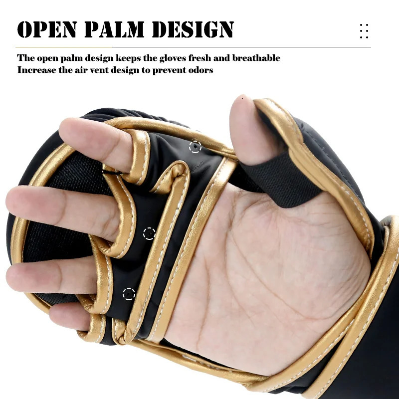 Professional MMA Boxing Gloves PU Leather MMA Fighting Martial Arts Boxing Gloves Karate Muay Thai Training Gloves Mens 240625