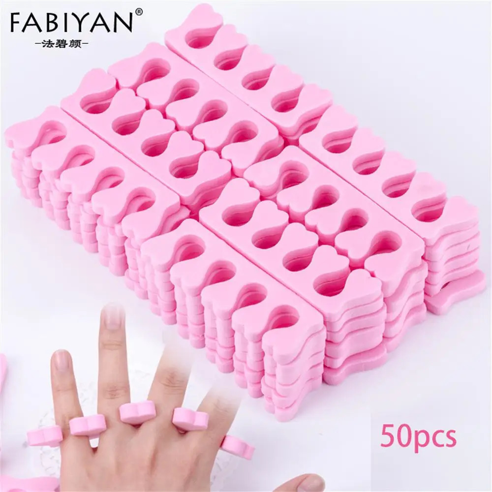 PinkSet Soft Foam Sponge Toe Separators Finger Separator Dividers Nail Art Manicure Pedicure Nail Gel Tools 240625