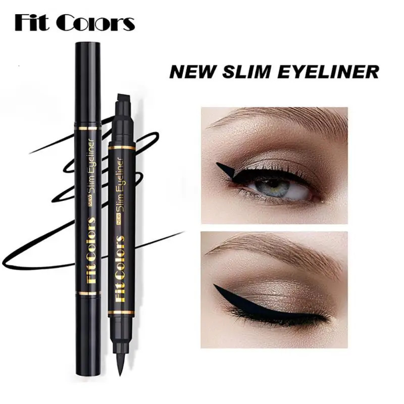 2 In1 Eyeliner Stamp Liquid Eyeliner Pencil Waterproof Quick Dry Eye Liner Pencil Makeup Stamps Seal Pen Stamp Eye Liner TSLM1 240625