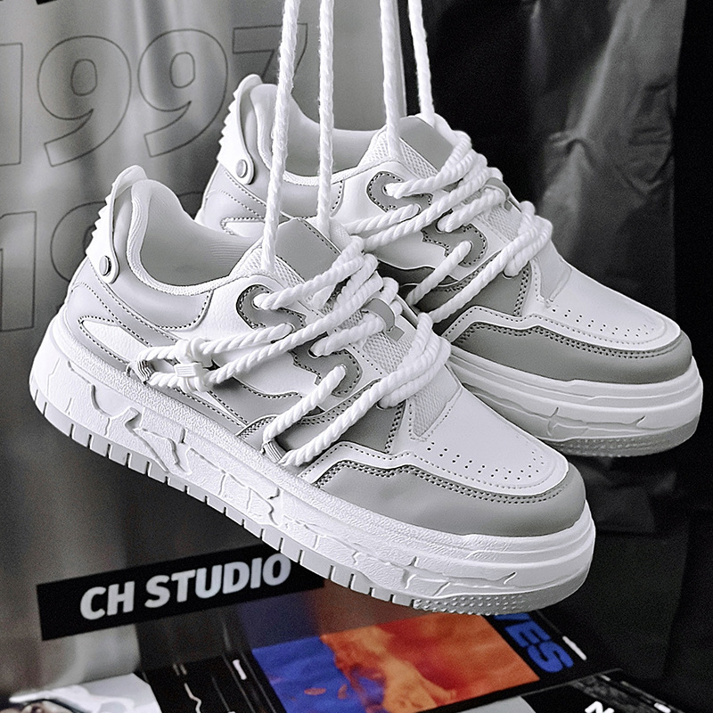2024 new men's shoes collection models low gang Hong Kong style thick bottom bread shoes canvas shoes star models beggar shoes 232