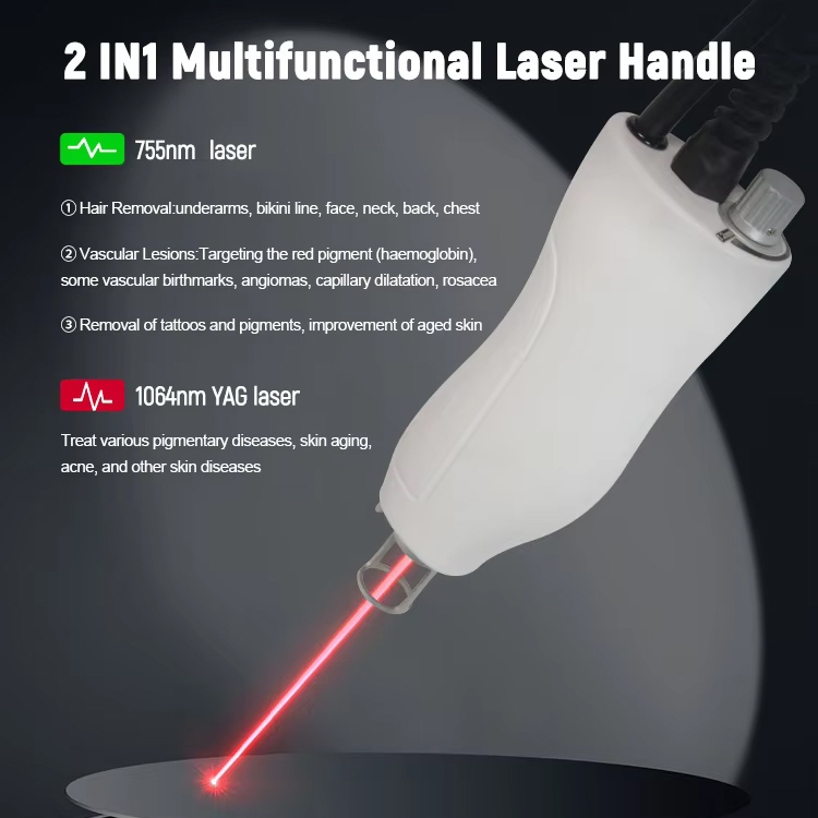 2025 High Frequency Alex 755 1064 Nd Yag Laser Tattoo Removal Hair Removal Skin Brightening Freckle Mole Elimination High Energy Laser Machine