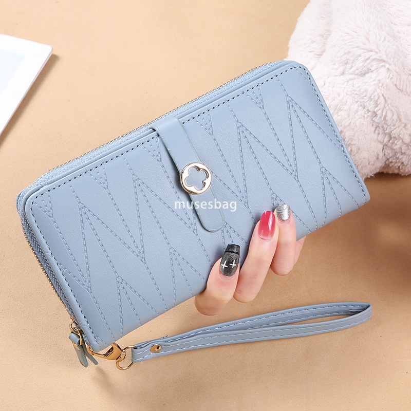 High quality women's designer new long wallet with 30% discount Korean style small fresh zipper buckle simple and multifunctional multi card slot