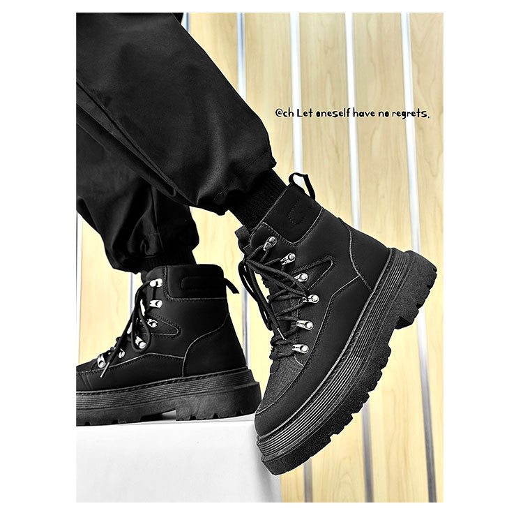Martin boots British style leather boots thick bottom 2023 fall and winter new men's boots snow boots men 323