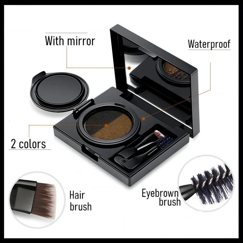 GECOMO Two-color Air Cushion Eyebrow Powder Color Waterproof and Sweat-proof Long-lasting Eye Brow Cream 240625