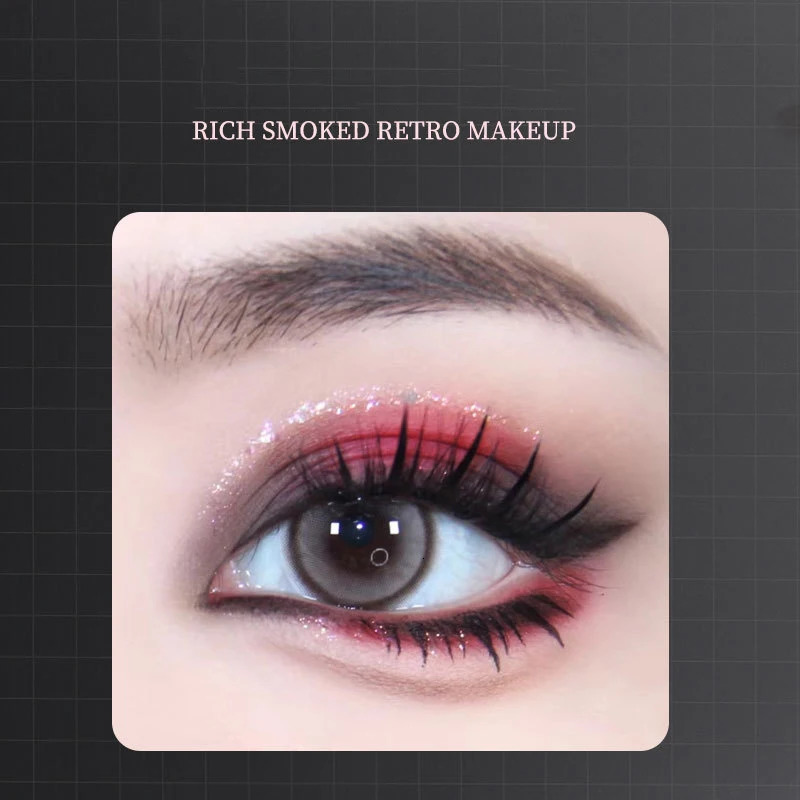 2 Colors Eye Shadow Palette Matte Glitter Eyeshadow Gothic Red Black Pigments Waterproof Earth Color Shimmer Portable Cosmetics 240625