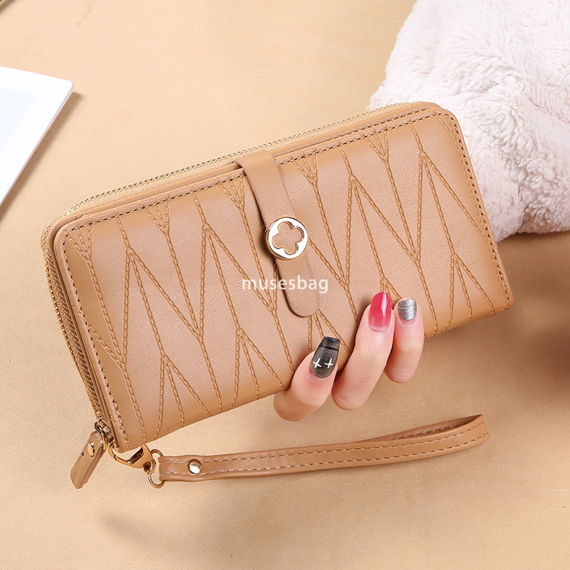 High quality women's designer new long wallet with 30% discount Korean style small fresh zipper buckle simple and multifunctional multi card slot