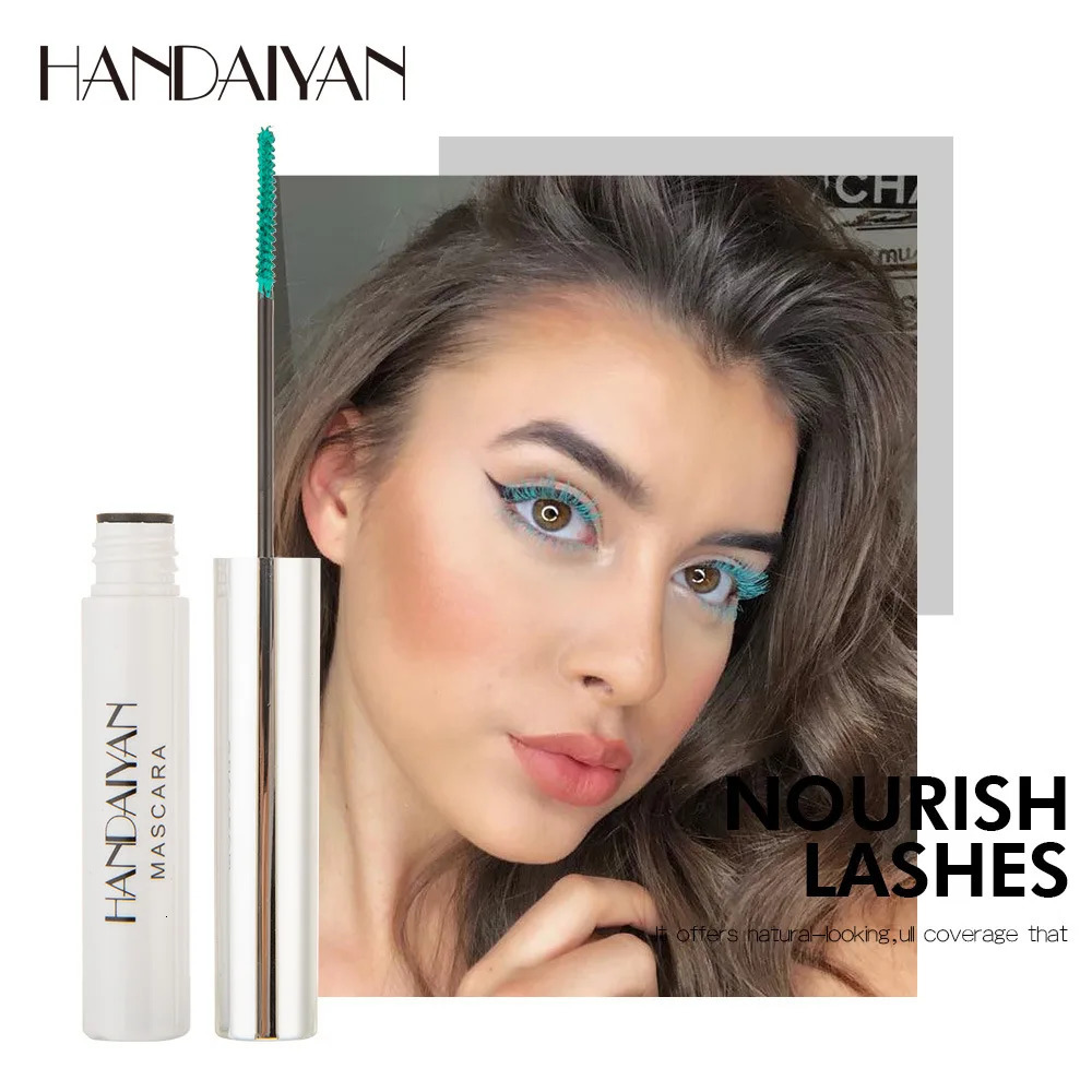 HANDAIYAN Colorful Eyelash Mascara EyeLashes Extension Curling Lengthen White Green Cosplay Makeup Glitter Point Diamond Mascara 240625