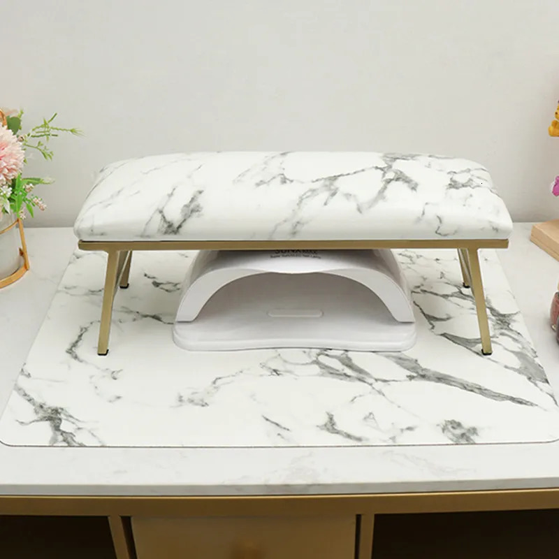 Top Quaility Marble PU Leather Nail Hand Rest Pillow Hand Cushion Pillow Holder Nail Art Stand For Manicure Table For Nail Salon 240625
