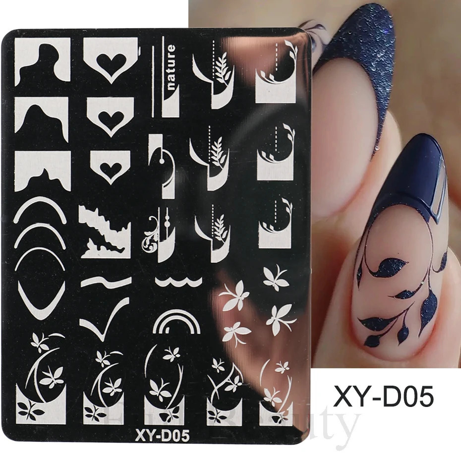 French line tip nail stamping plate template shape geometric mosaic nail art stamping template gel polishing printing plate 240625
