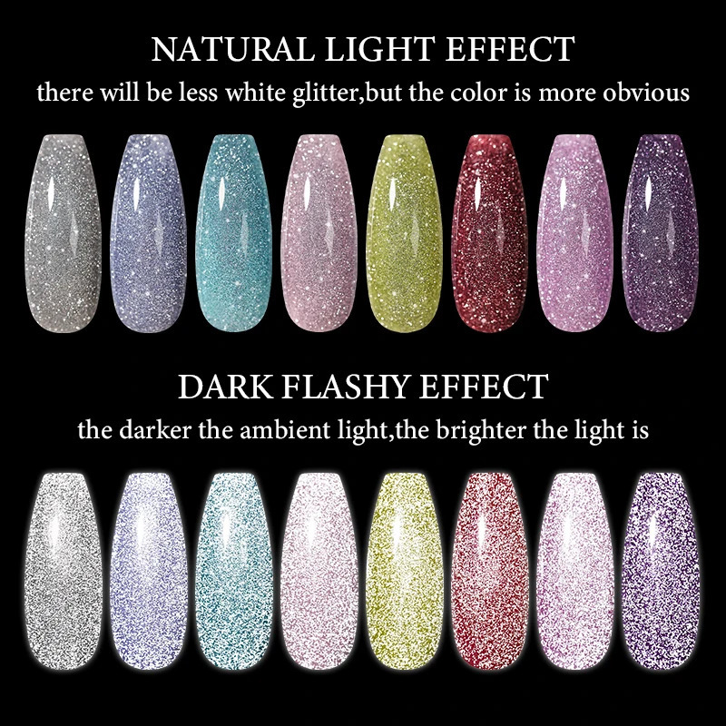 Mtssii reflective glitter gel nail polish glitter sequins semi anent soap UV LED color varnish nail art decoration 240625