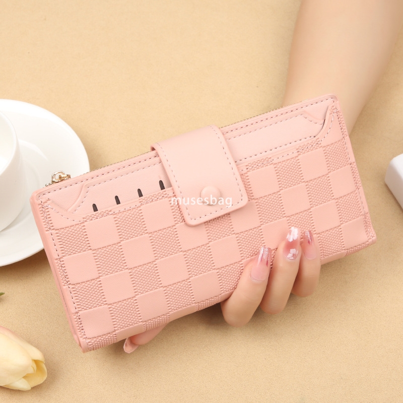 Fashionable women's designer high-end handbag wallet long Korean version with contrasting color patchwork zipper tassels practical high-capacity 