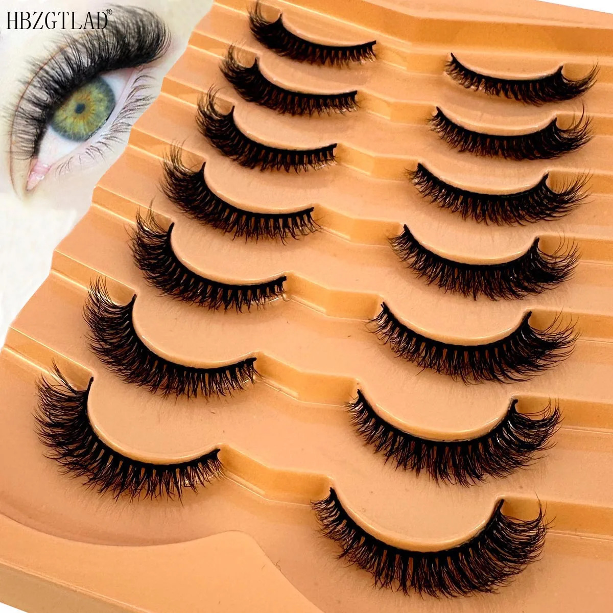 7 Pairs Lashes 3D Mink Fluffy Eyelashes Short Lasting Thick Wispy Natural Lashes Dramatic Volume Lashes Extension Thick Long 240625