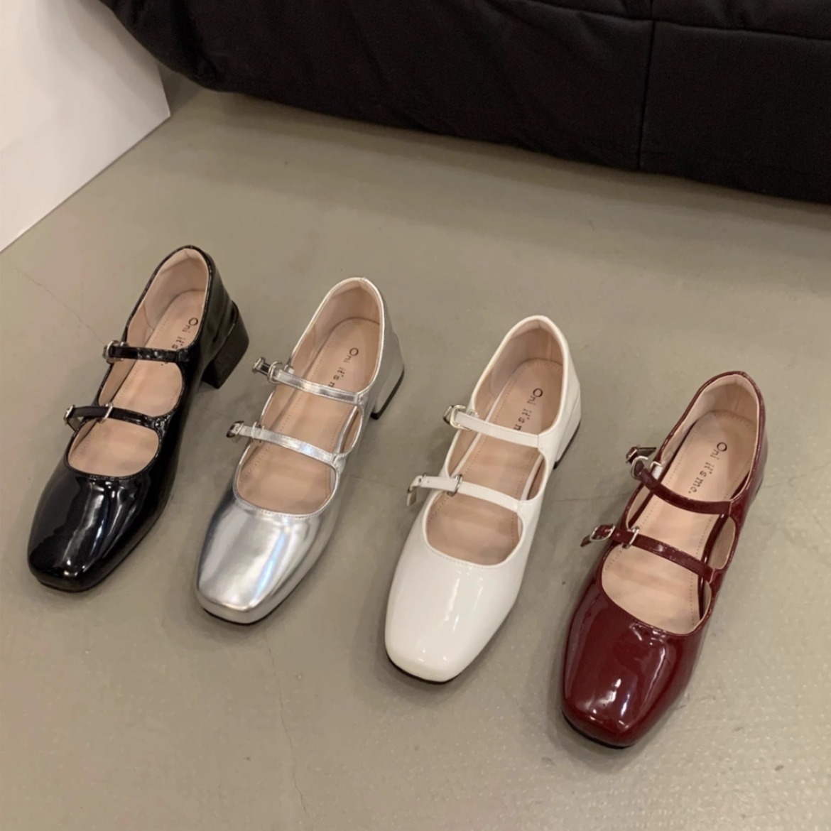 Block Heel Black Mary Jane Small Leather Shoes Women's Shoes 2024 New Summer French Evening Evening Black Spring and Autumn Shoes
