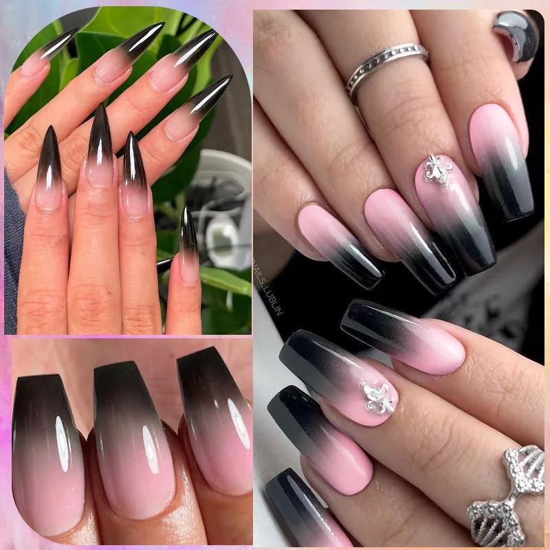 LILYCUTE gel nail polish Nude Pink Winter Grey Gradual Temperature Change Durable Nail Art gel Varnish 240625
