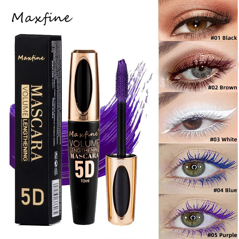 MAXFINE 5 Color Mascara Lash Thick Curling waterproof Lasting Lash Dyeing Cream Product 5D Lash Dyeing Liquid Cosmetic 240625